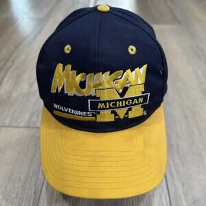 Vintage Michigan Wolverines Hat Cap Snapback Twins Enterprise Embroidered Logo